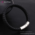 bracelet-44 Xuping bracelet en cuir de bijoux en acier inoxydable de conception de mode simple pour hommes